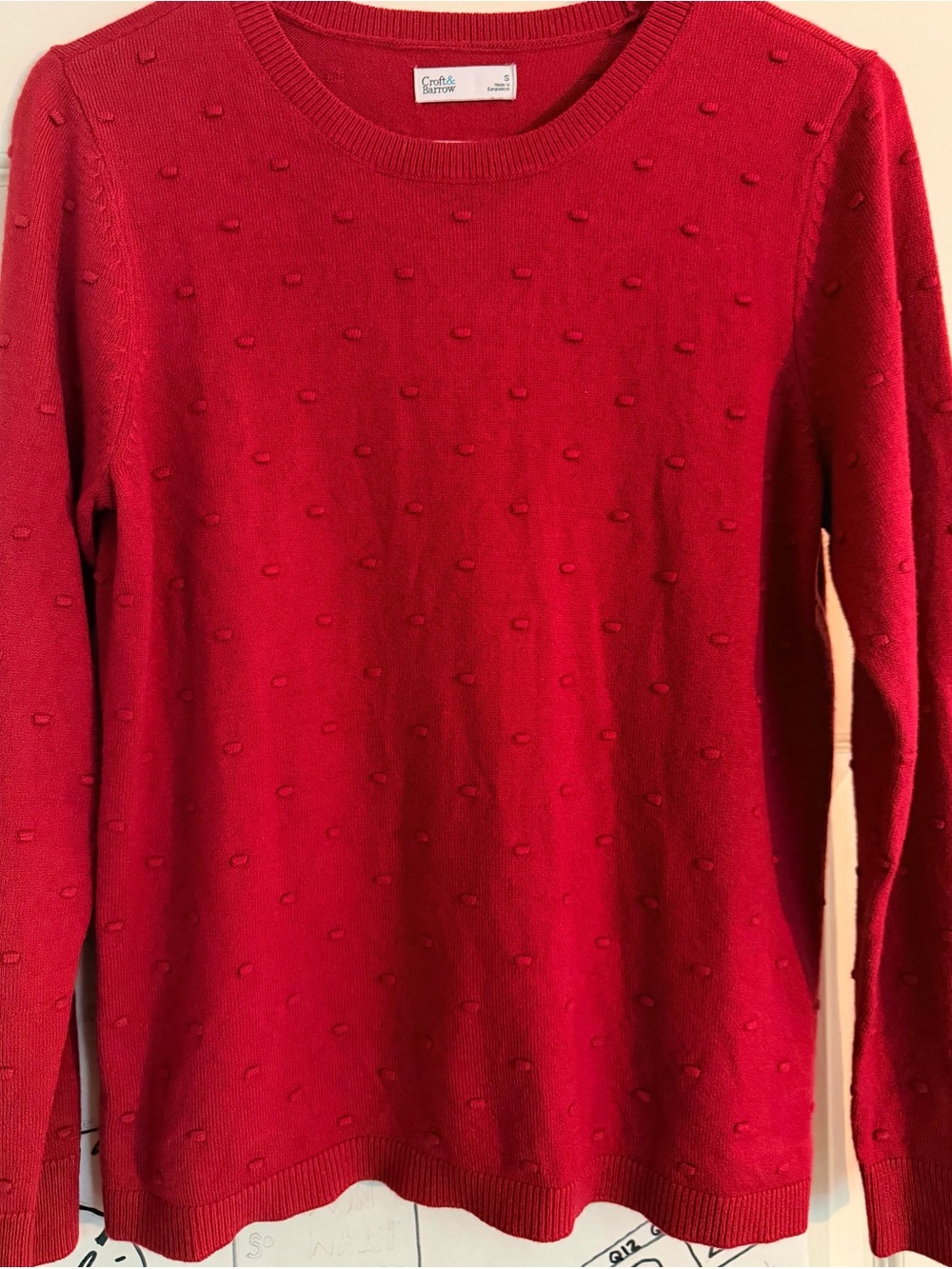 Croft & Barrow Cranberry Red Woman’s Small Long Sleeve Top